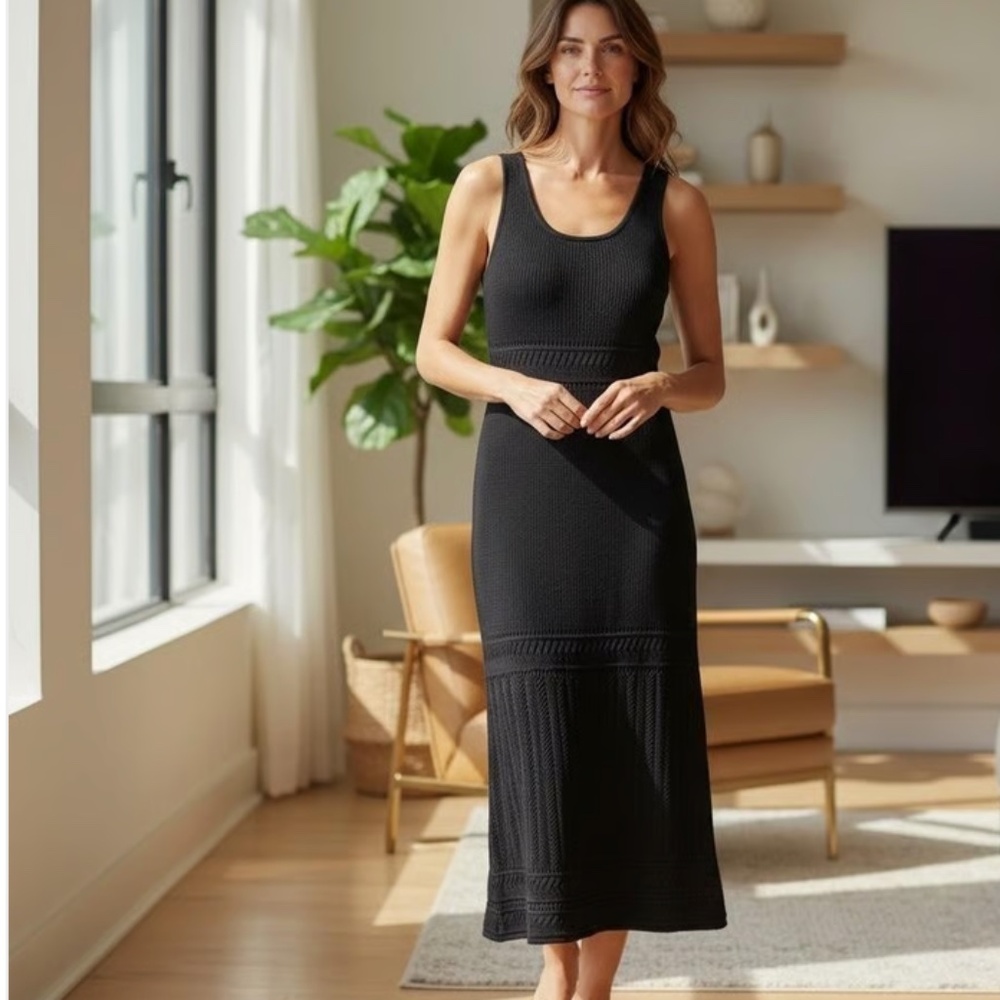 NWT - Women's Z SUPPLY Crochet MAXI DRESS - BLACK - Size  S